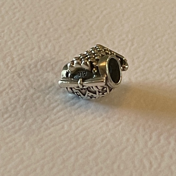 Authentic Pandora studious wise owl charm Sterling with clear and blue cz - Picture 5 of 7